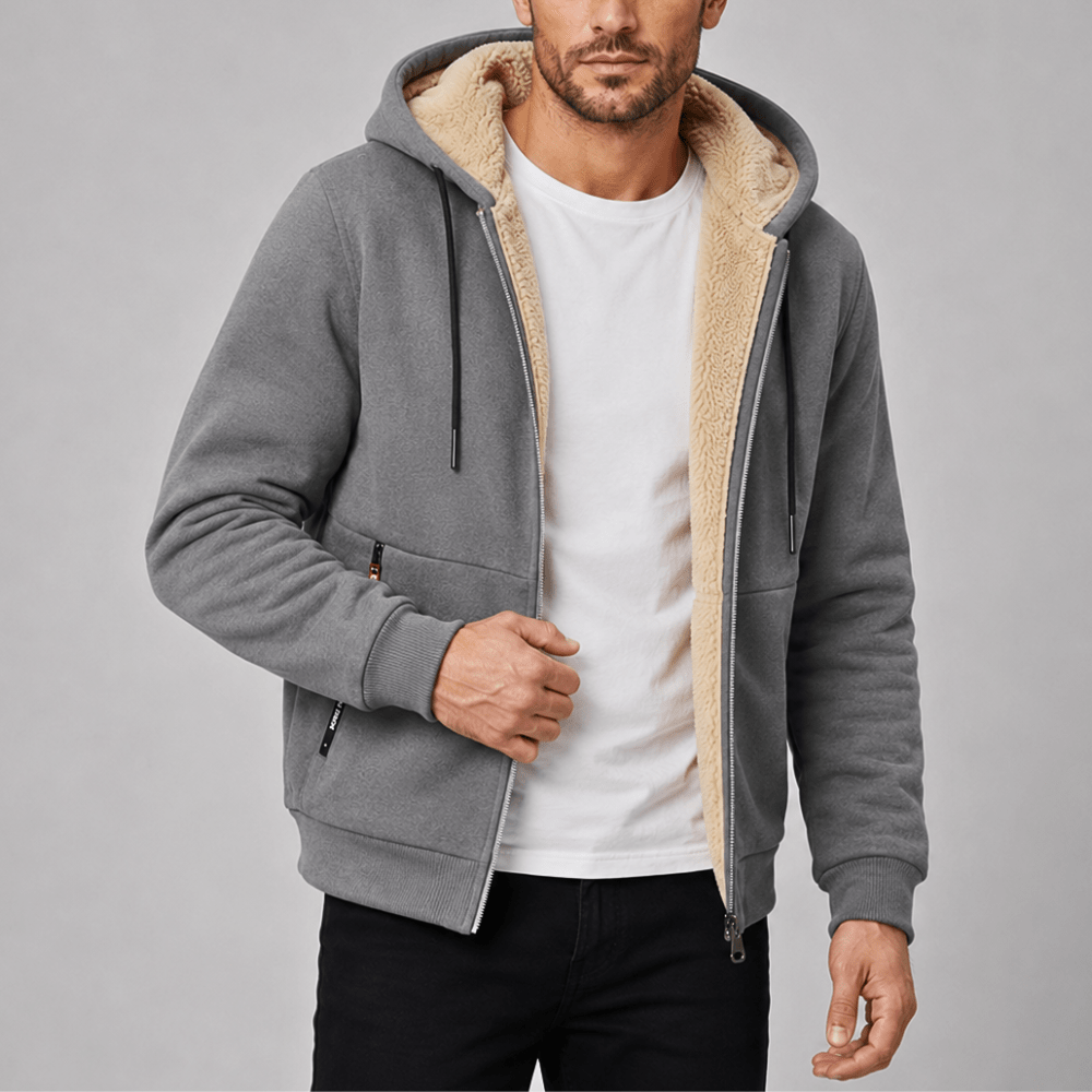 Men’s Hooded Outdoor Jacket with Fleece Lining-Field & Wild
