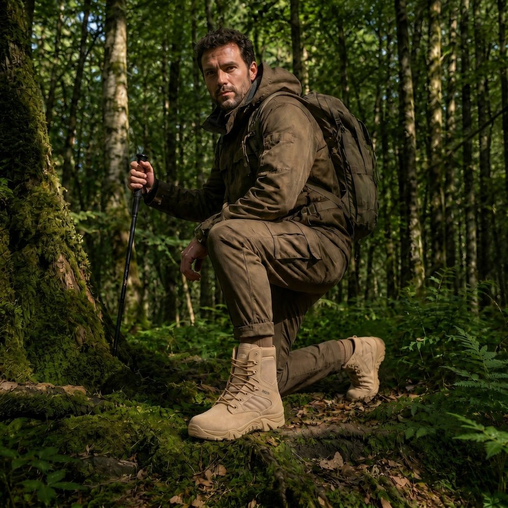 Men’s Waterproof Hiking Shoes with Anti-Slip Grip Sole-Field & Wild