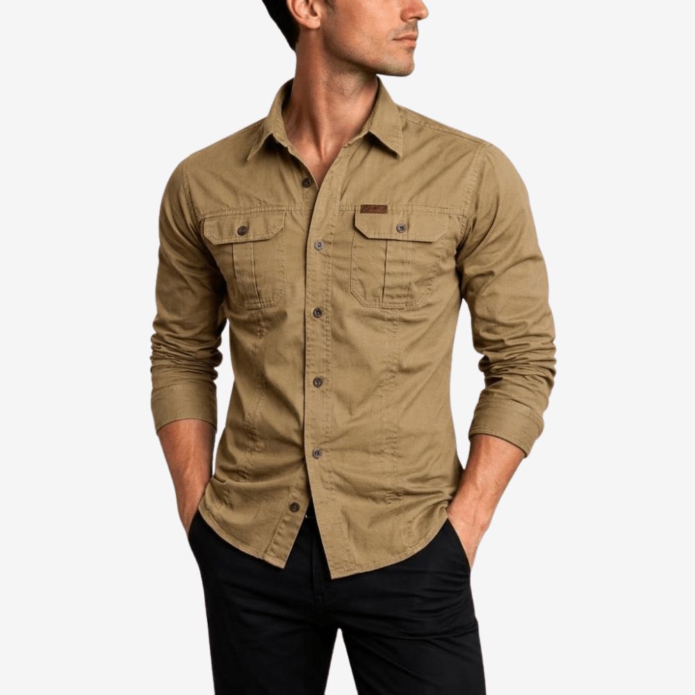 Men’s Lightweight Long-Sleeve Outdoor Shirt with Chest Pockets-Field & Wild