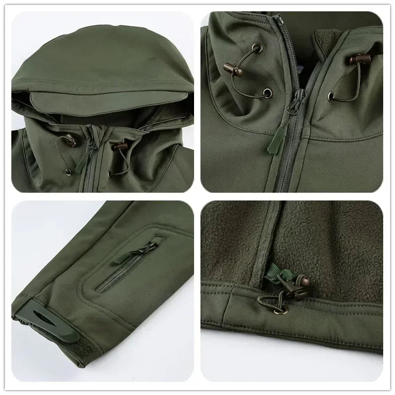 Men’s Fleece-Lined Softshell Hiking Jacket with Windproof Design-Field & Wild