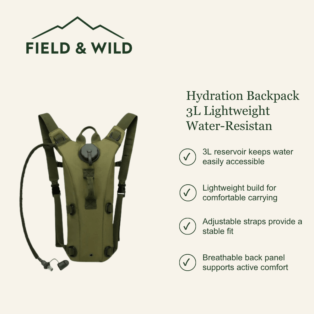 Hydration Backpack 3L Lightweight Water-Resistant - Field & Wild-Field & Wild