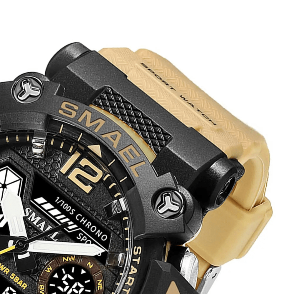 Rugged Outdoor Watch with Dual Display & 50m Water Resistance-Field & Wild