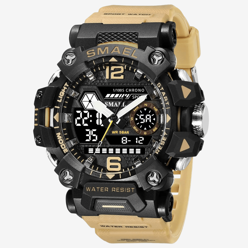 Rugged Outdoor Watch with Dual Display & 50m Water Resistance-Field & Wild