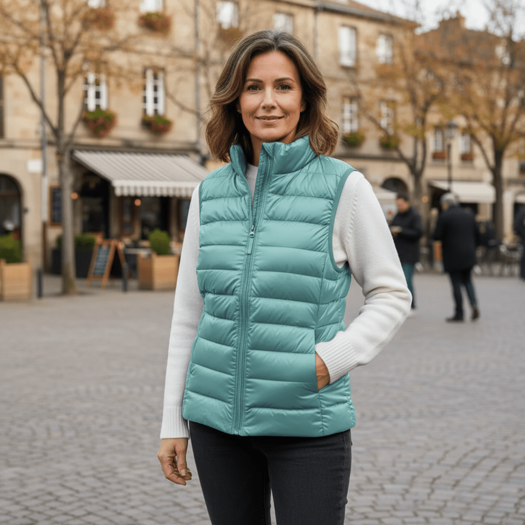 Lightweight Quilted Puffer Vest with High Collar-Field & Wild