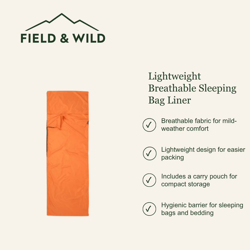Lightweight Breathable Sleeping Bag Liner for Camping and Trekking-Field & Wild