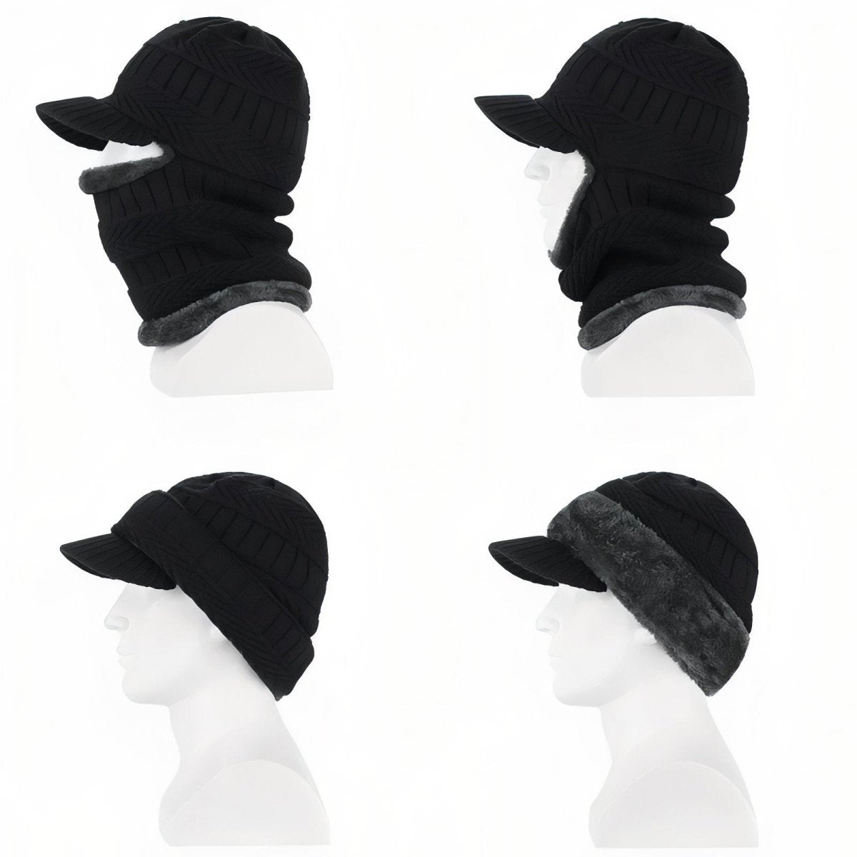 Thermal Balaclava Hat with Synthetic Fur Lining & Visor-Field & Wild