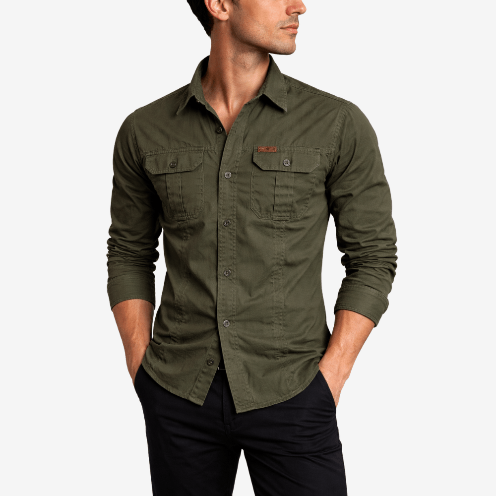Men’s Lightweight Long-Sleeve Outdoor Shirt with Chest Pockets-Field & Wild