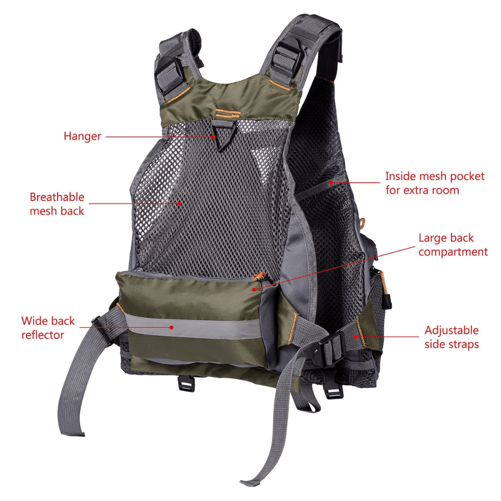Lightweight Adjustable Fishing Safety Vest for Water Activities-Field & Wild