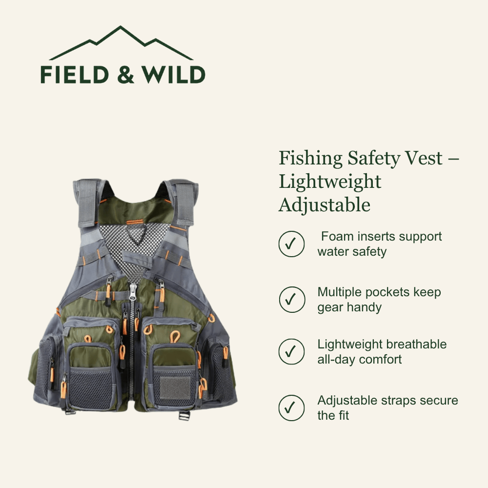 Lightweight Adjustable Fishing Safety Vest for Water Activities-Field & Wild