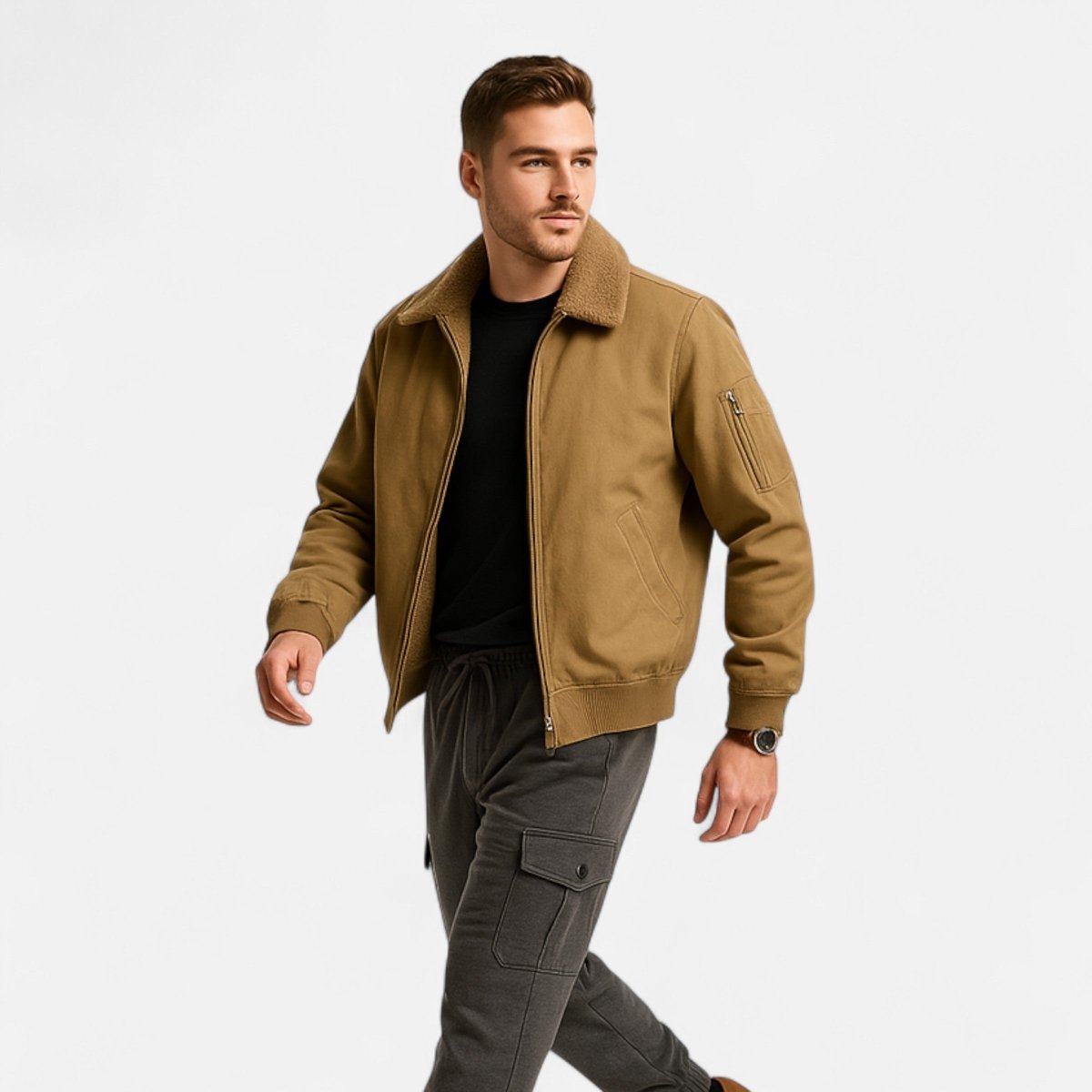 Men’s Insulated Cotton Outdoor Jacket for Cold-Weather Walks-Field & Wild
