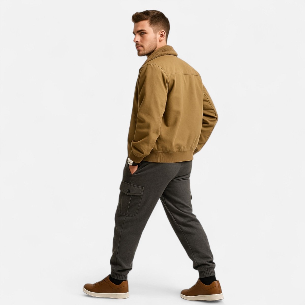 Men’s Insulated Cotton Outdoor Jacket for Cold-Weather Walks-Field & Wild