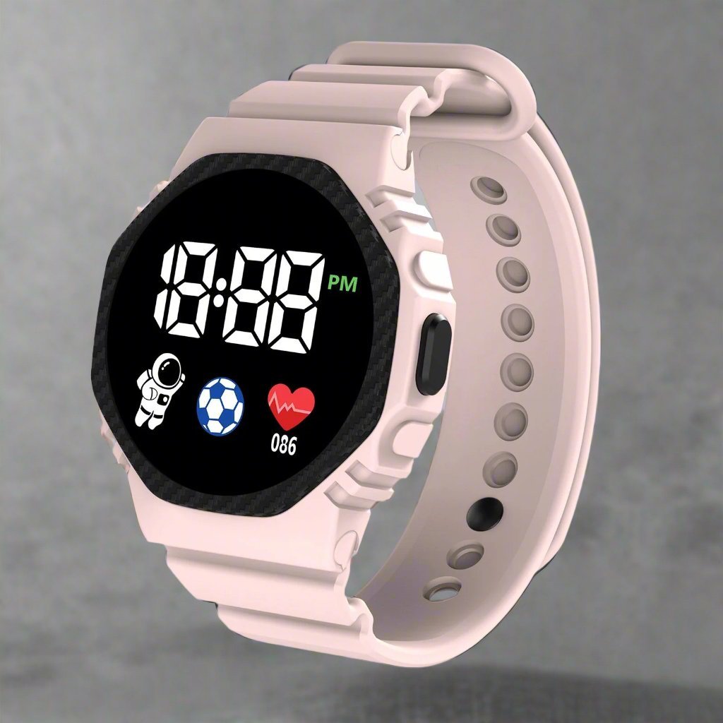 Children’s Water-Resistant Digital Watch with LED Display-Field & Wild