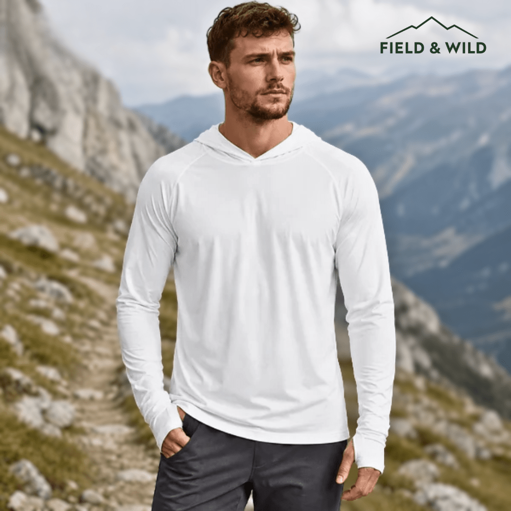 Men’s Breathable Long Sleeve Hiking T-Shirt with UV Protection-Field & Wild