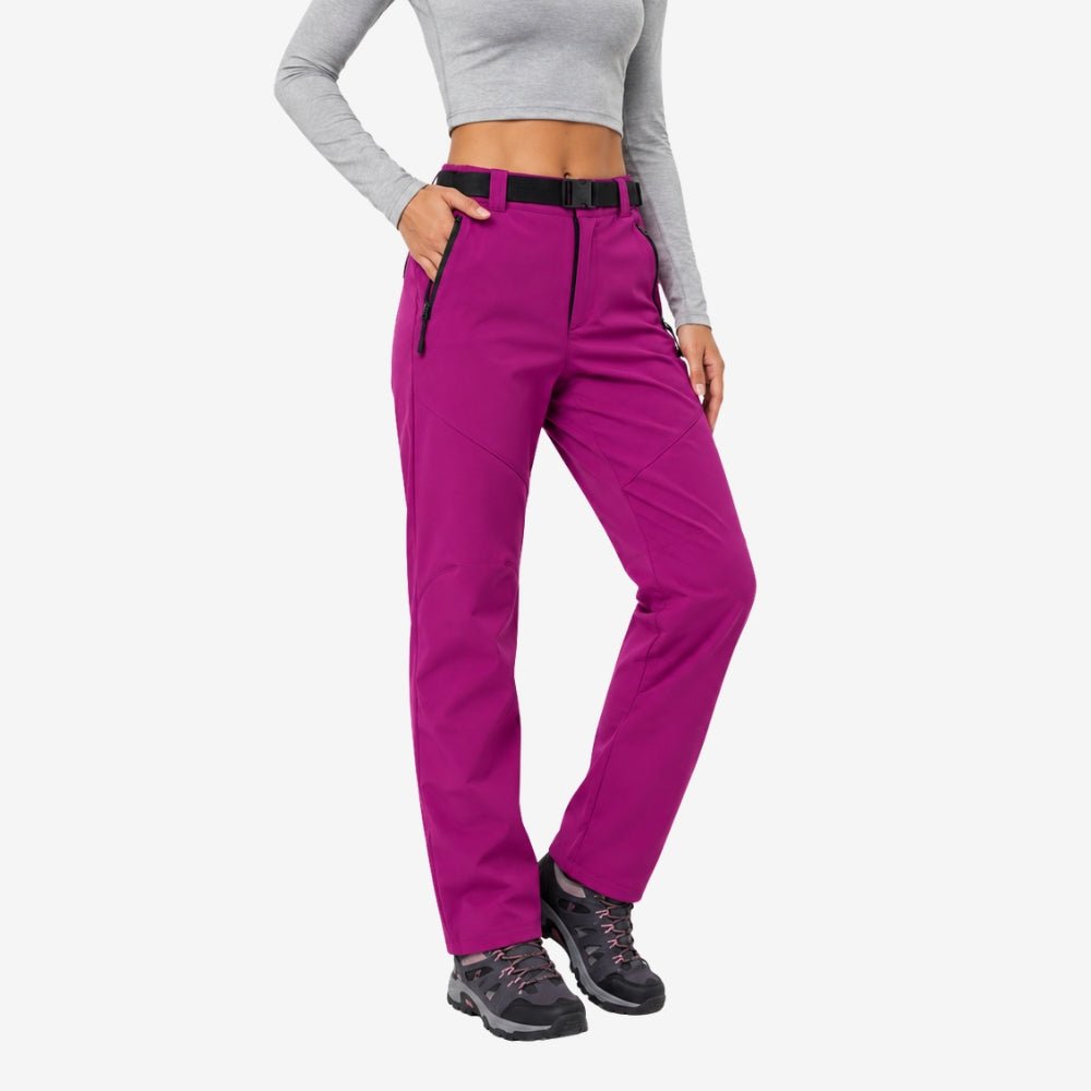 Women’s Waterproof Insulated Hiking Trousers with Fleece Lining-Field & Wild