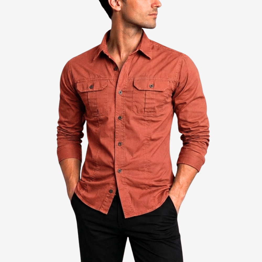 Men’s Lightweight Long-Sleeve Outdoor Shirt with Chest Pockets-Field & Wild