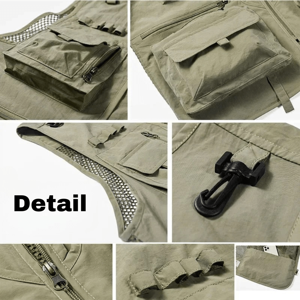 Lightweight Mesh Utility Vest with 14 Multi-Pocket Storage-Field & Wild