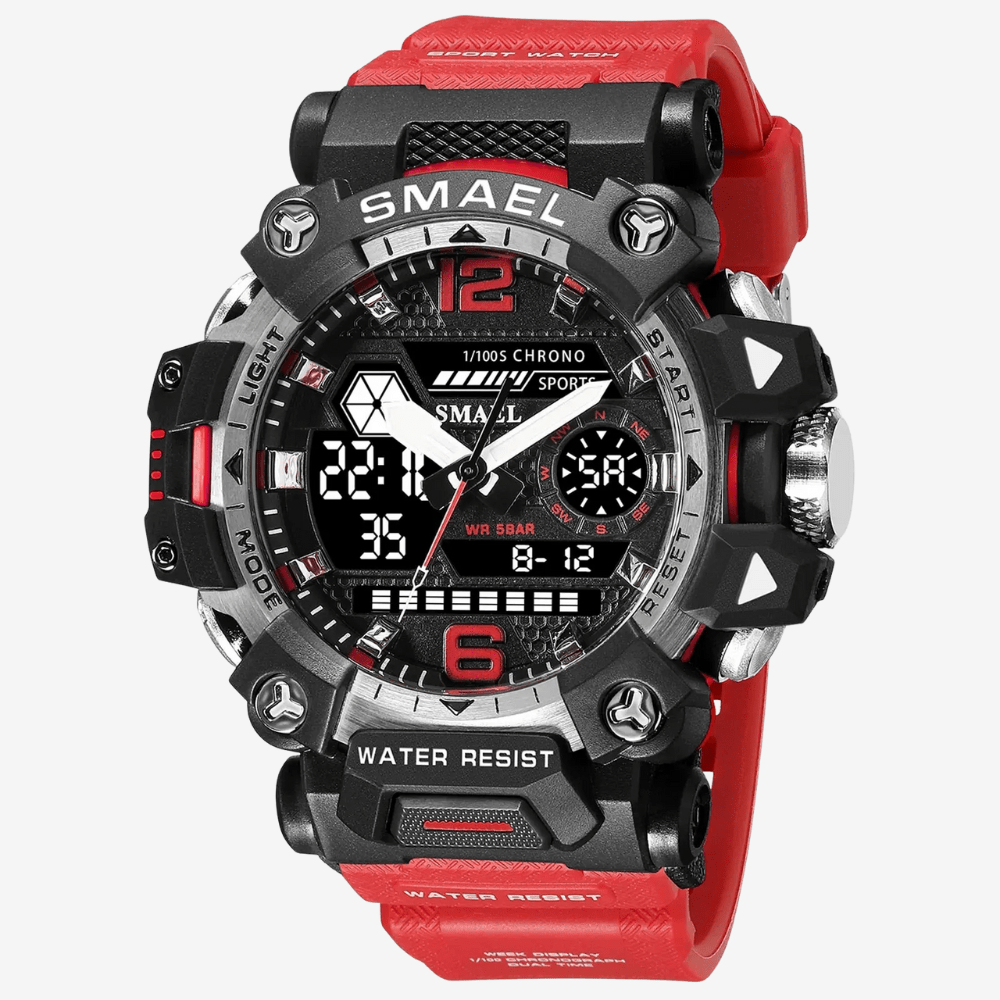 Rugged Outdoor Watch with Dual Display & 50m Water Resistance-Field & Wild