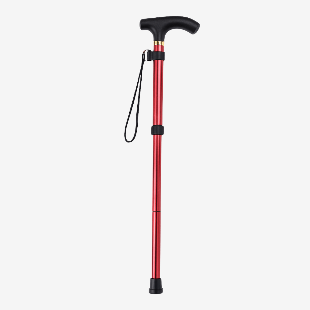 Adjustable Folding Walking Stick with Telescopic Aluminium Shaft-Field & Wild