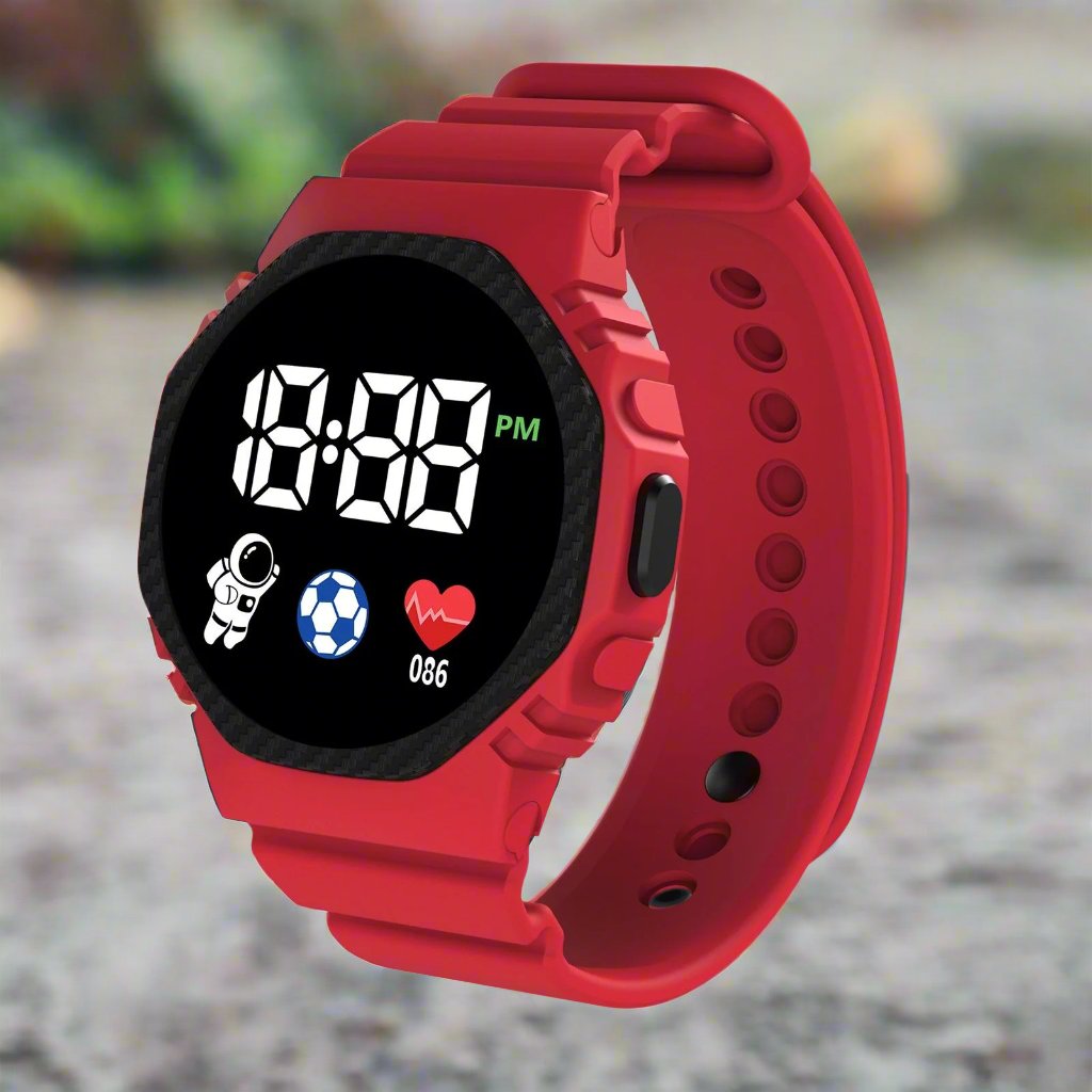 Children’s Water-Resistant Digital Watch with LED Display-Field & Wild
