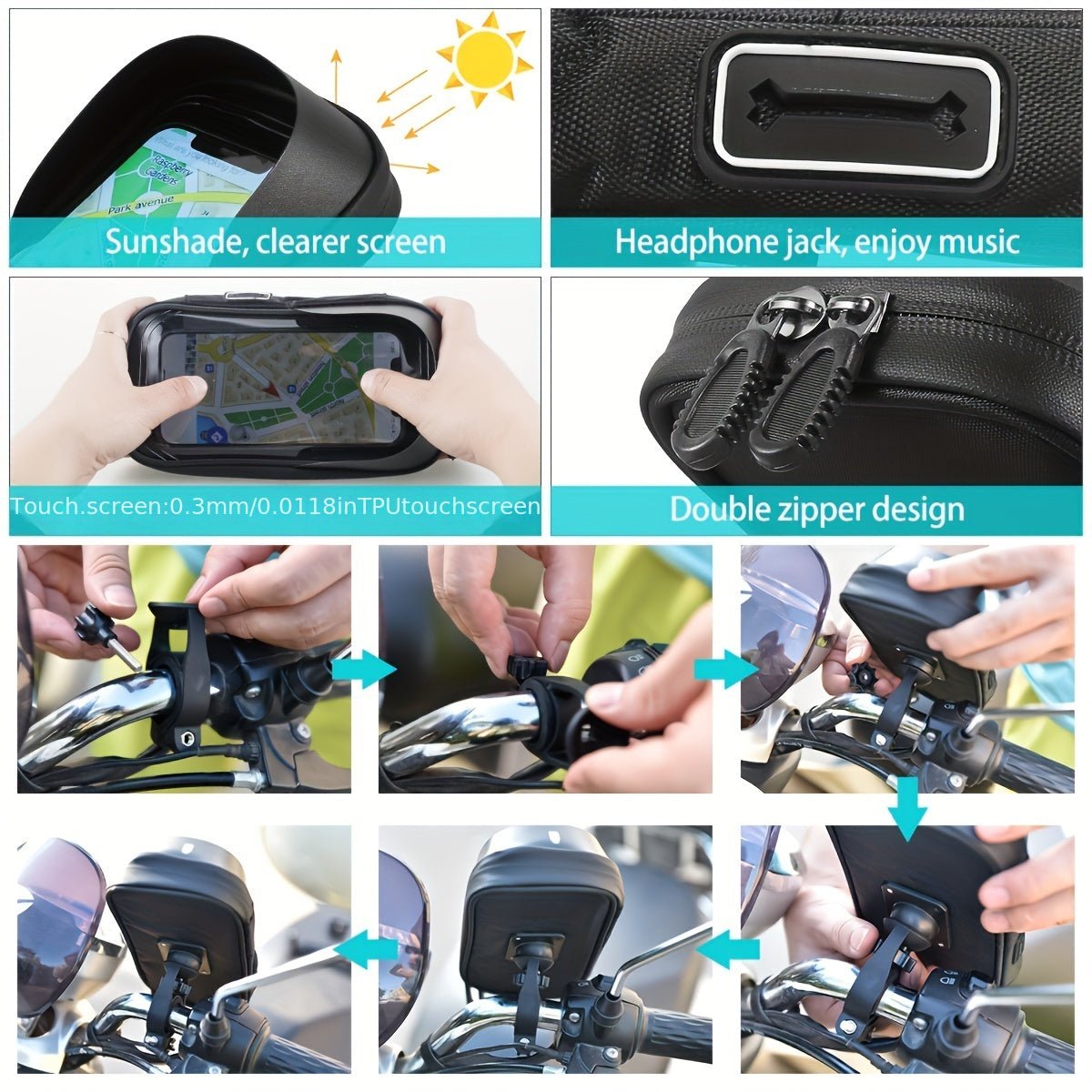 Waterproof Bike Phone Holder with 360° Rotating Mount-Field & Wild