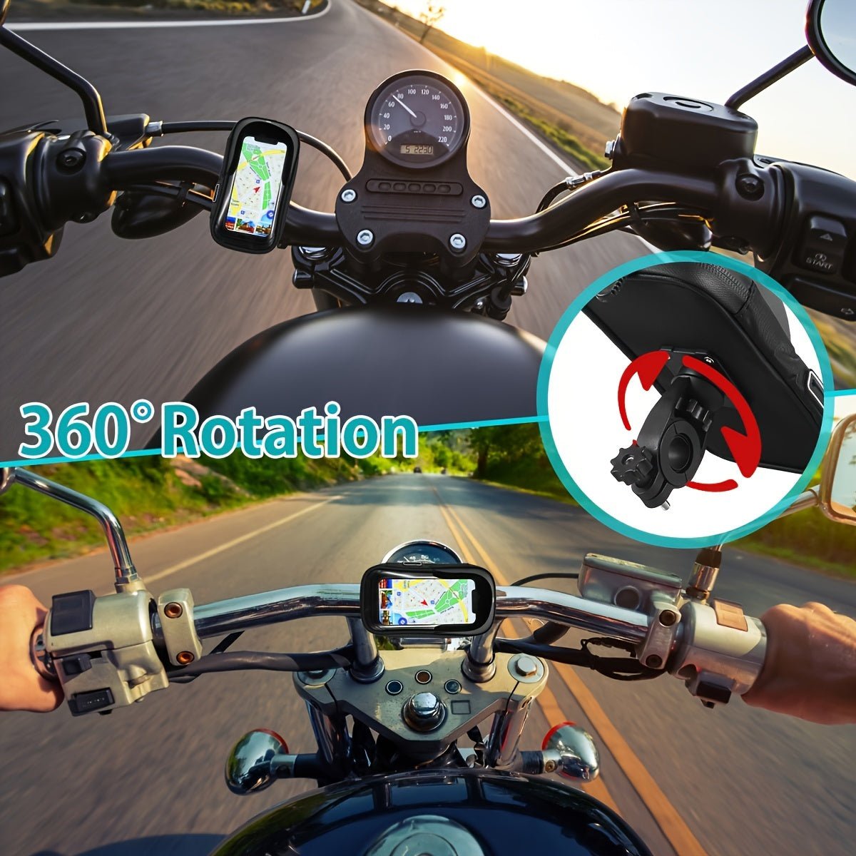 Waterproof Bike Phone Holder with 360° Rotating Mount-Field & Wild