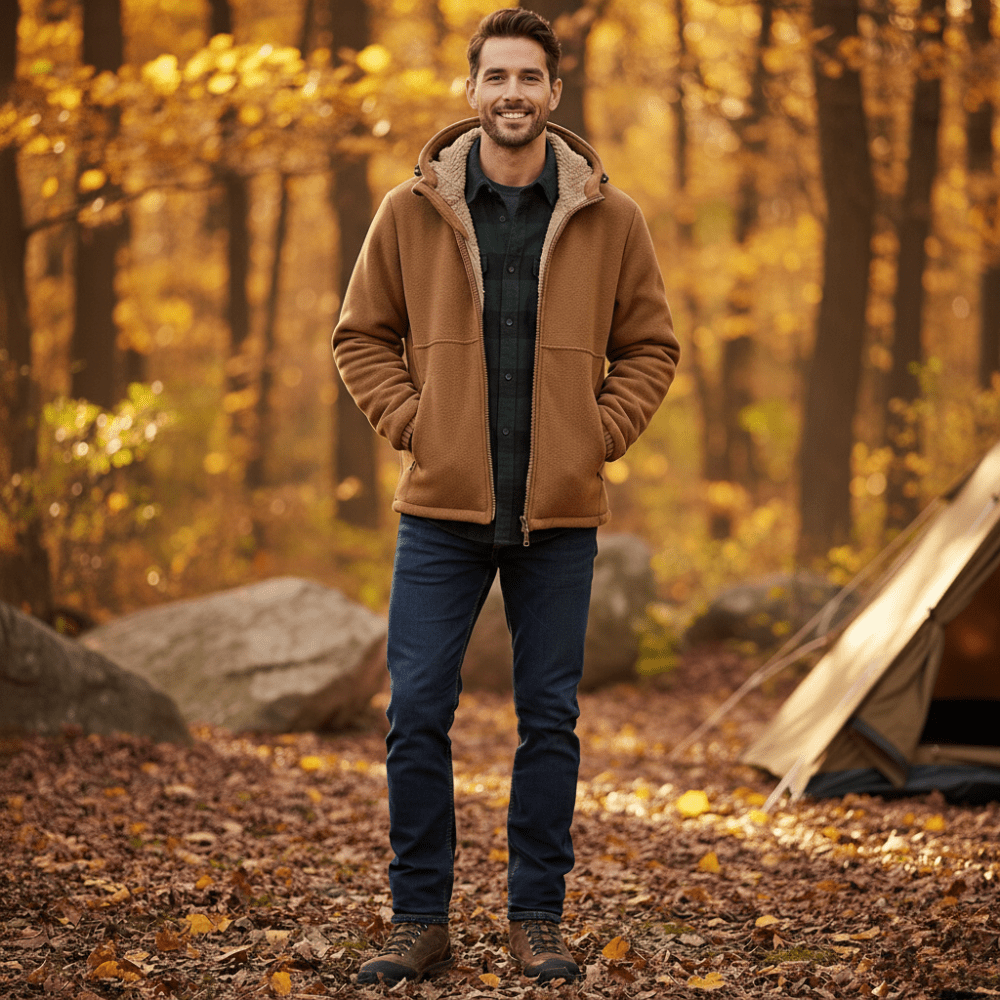 Men’s Fleece-Lined Hooded Winter Jacket for Outdoor Wear-Field & Wild