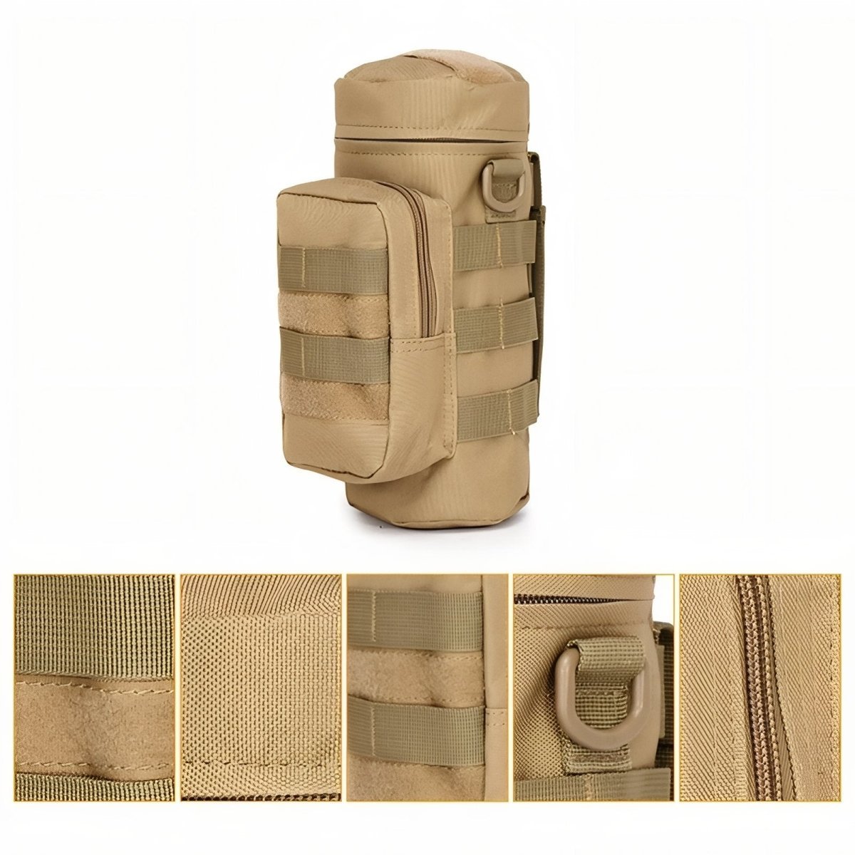 MOLLE Water Bottle Holder with Zipped Accessory Pocket-Field & Wild