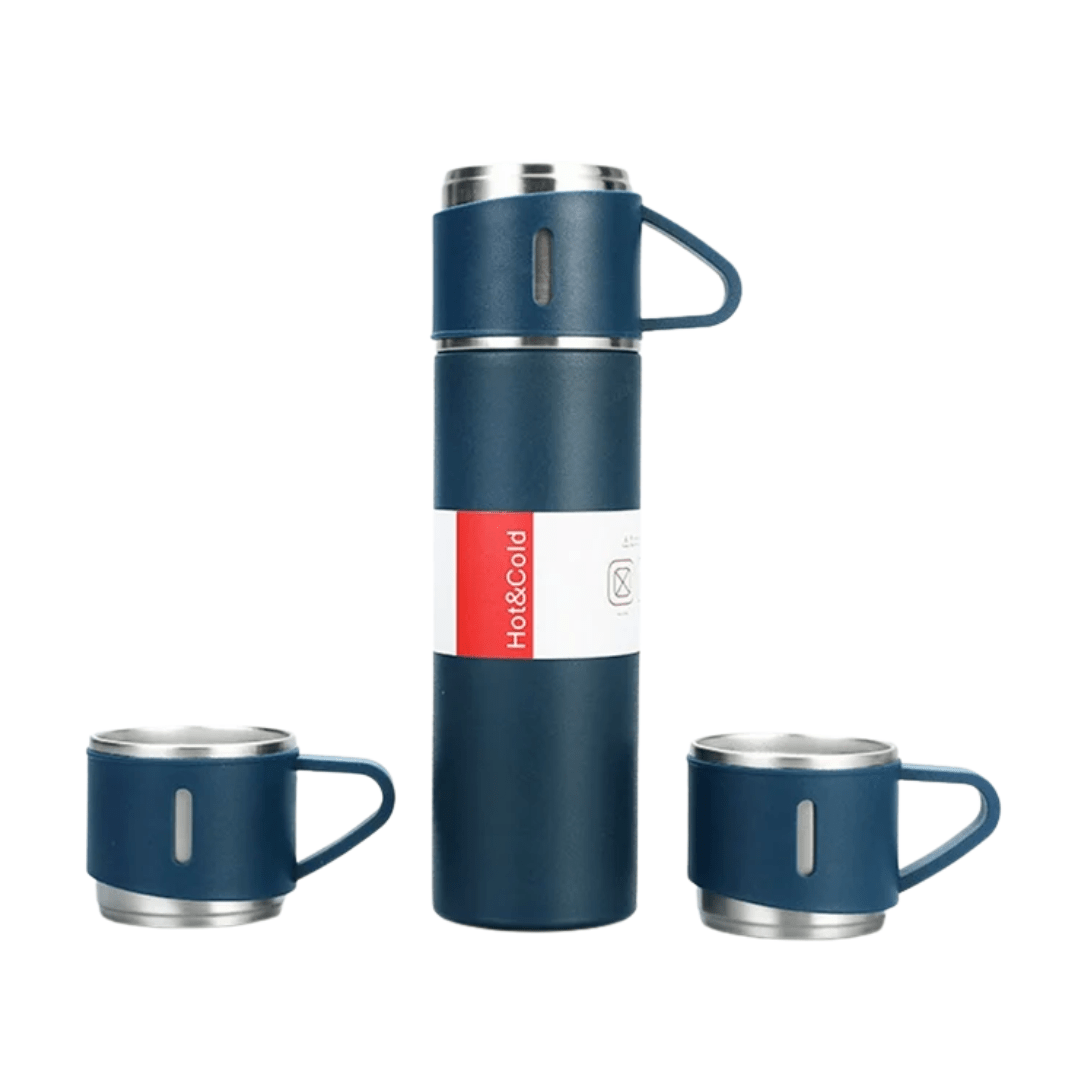 500ml Vacuum Insulated Stainless Steel Flask with Cups-Field & Wild
