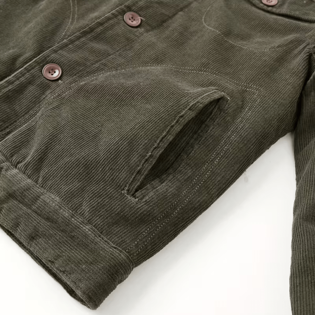 Men’s Fleece-Lined Cotton Outdoor Jacket with Chest Pockets-Field & Wild