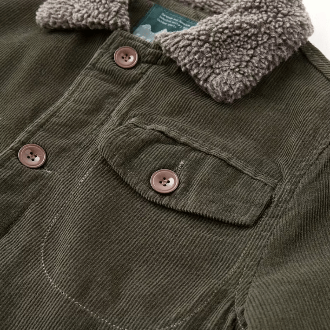 Men’s Fleece-Lined Cotton Outdoor Jacket with Chest Pockets-Field & Wild