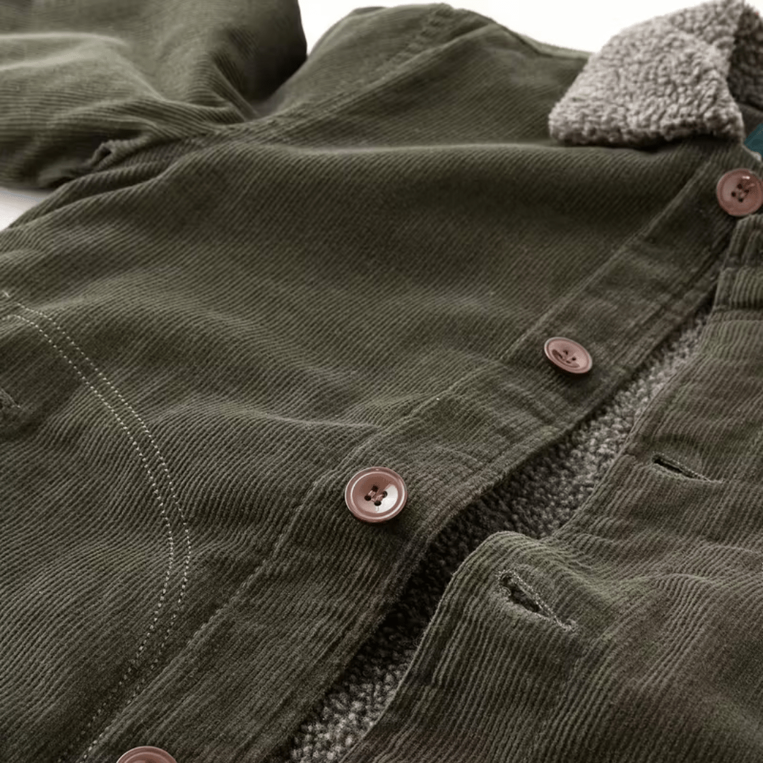 Men’s Fleece-Lined Cotton Outdoor Jacket with Chest Pockets-Field & Wild