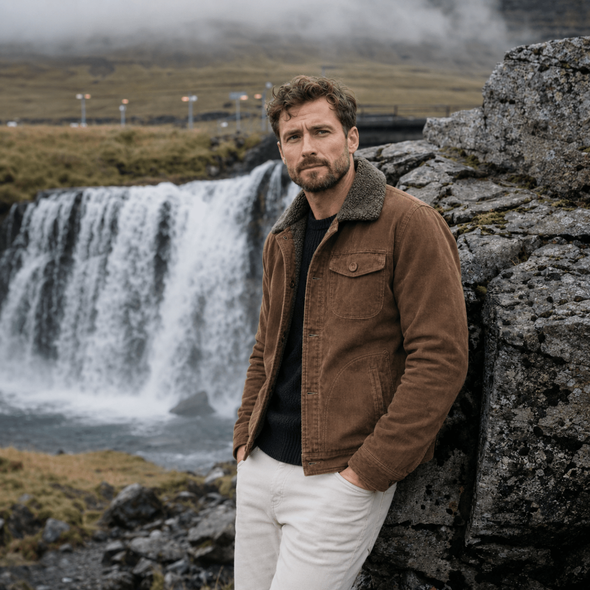 Men’s Fleece-Lined Cotton Outdoor Jacket with Chest Pockets-Field & Wild
