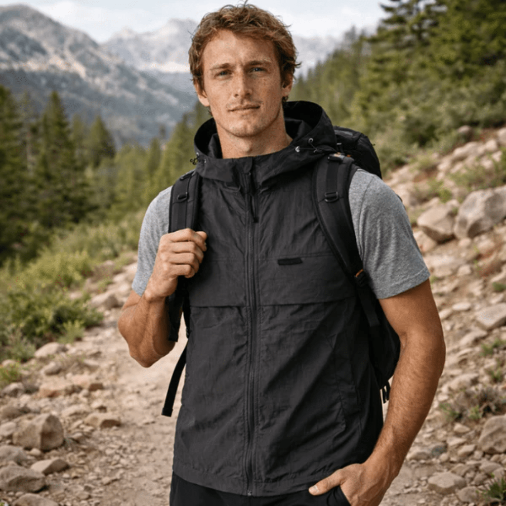 Lightweight Hooded Sleeveless Vest for Outdoor Walking-Field & Wild