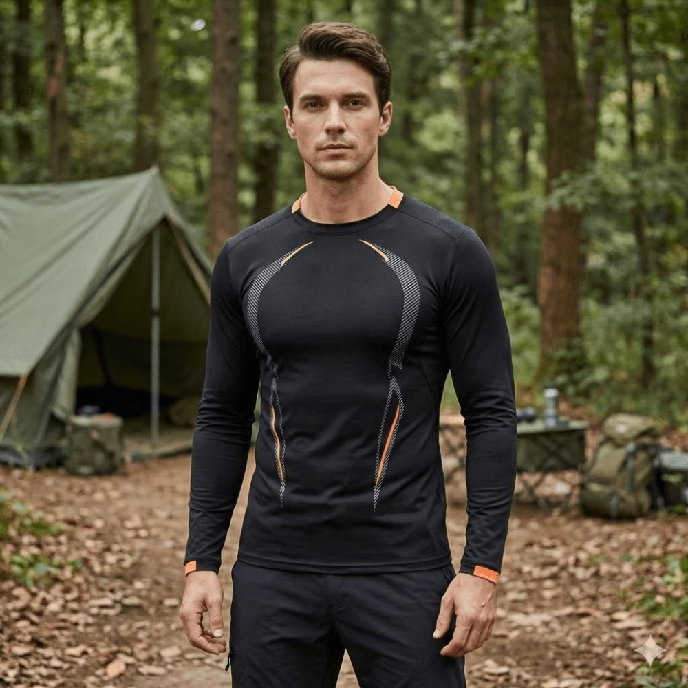 Breathable Long-Sleeve Hiking T-Shirt with Stretch Fit-Field & Wild