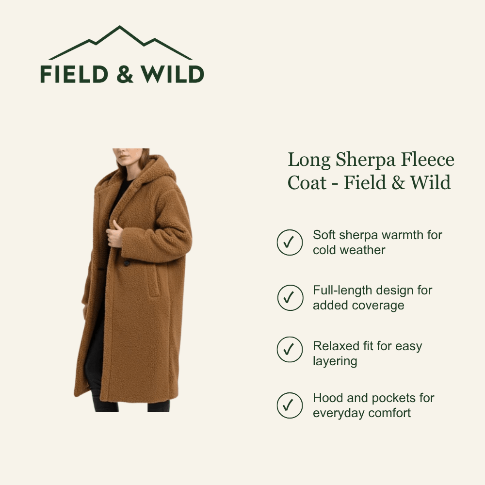 Long Sherpa Fleece Coat - Field & Wild-Field & Wild