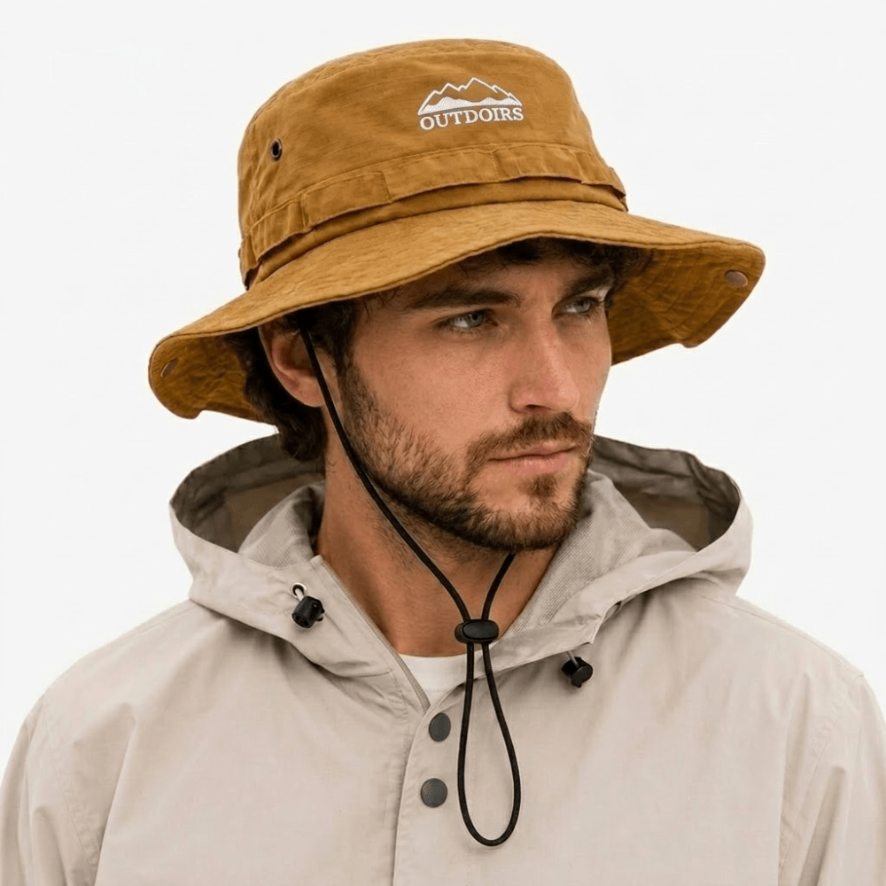 Breathable Cotton Hiking Hat with Adjustable Wide Brim - Field & Wild-Field & Wild