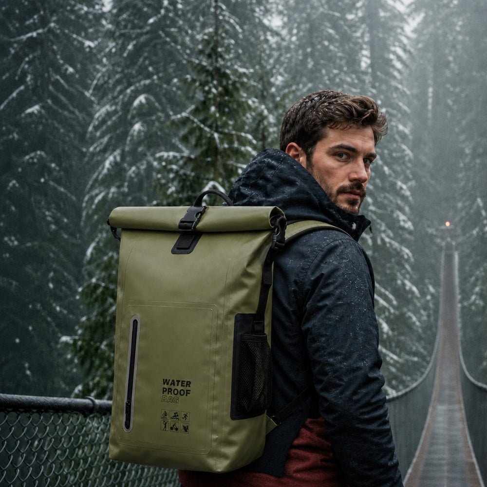 Waterproof 30L Roll-Top Hiking Backpack with PVC Build-Field & Wild
